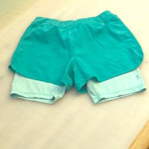 Teal biker shorts